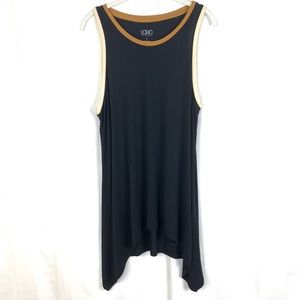LOGO by Lori Goldstein Asymmetric Black Tunic